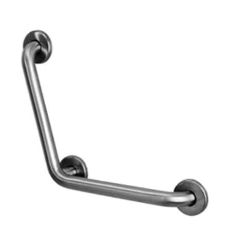 Ponte Giulio G55JAS14 12 X 12 In. 110 Angled Stainless Steel Grab Bar With Center Post